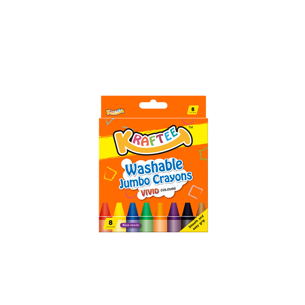 KRAFTEE 8CT WASHABLE JUMBO CRAYONS