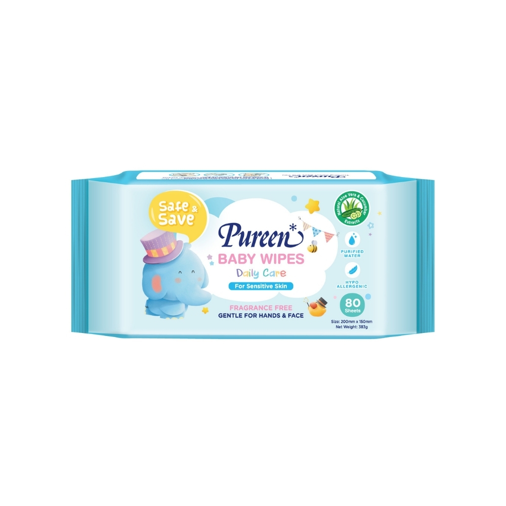 Pureen Baby Wipes Free Fragrance Daily Care 80s
