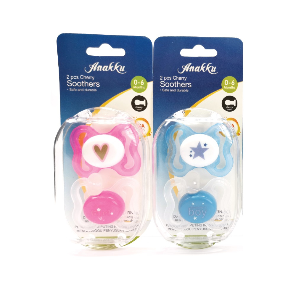 Anakku Cherry Soother (0 - 6 Months) - Assorted Design (2 Pieces) - 163-241