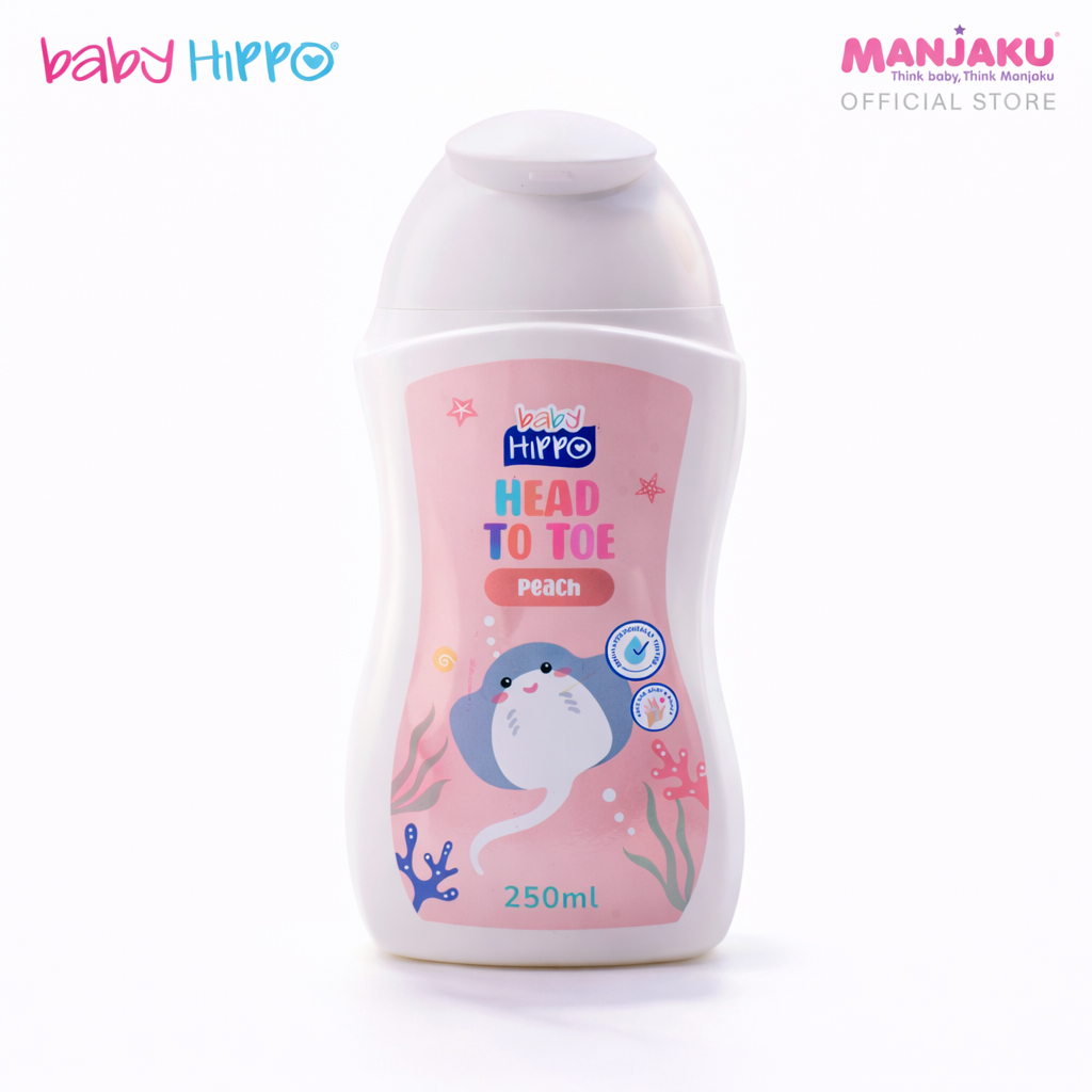 BABY HIPPO HEAD TO TOE 250ML PEACH-PINK