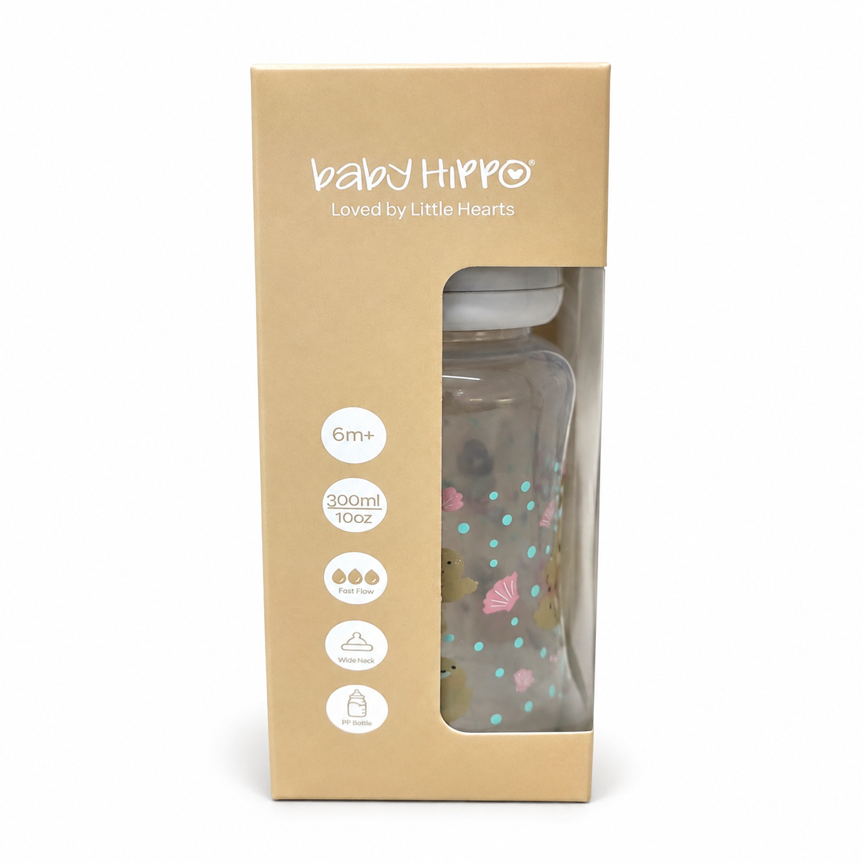 BABY HIPPO BABY WIDE NECK FEEDING BOTTLE 2PCS