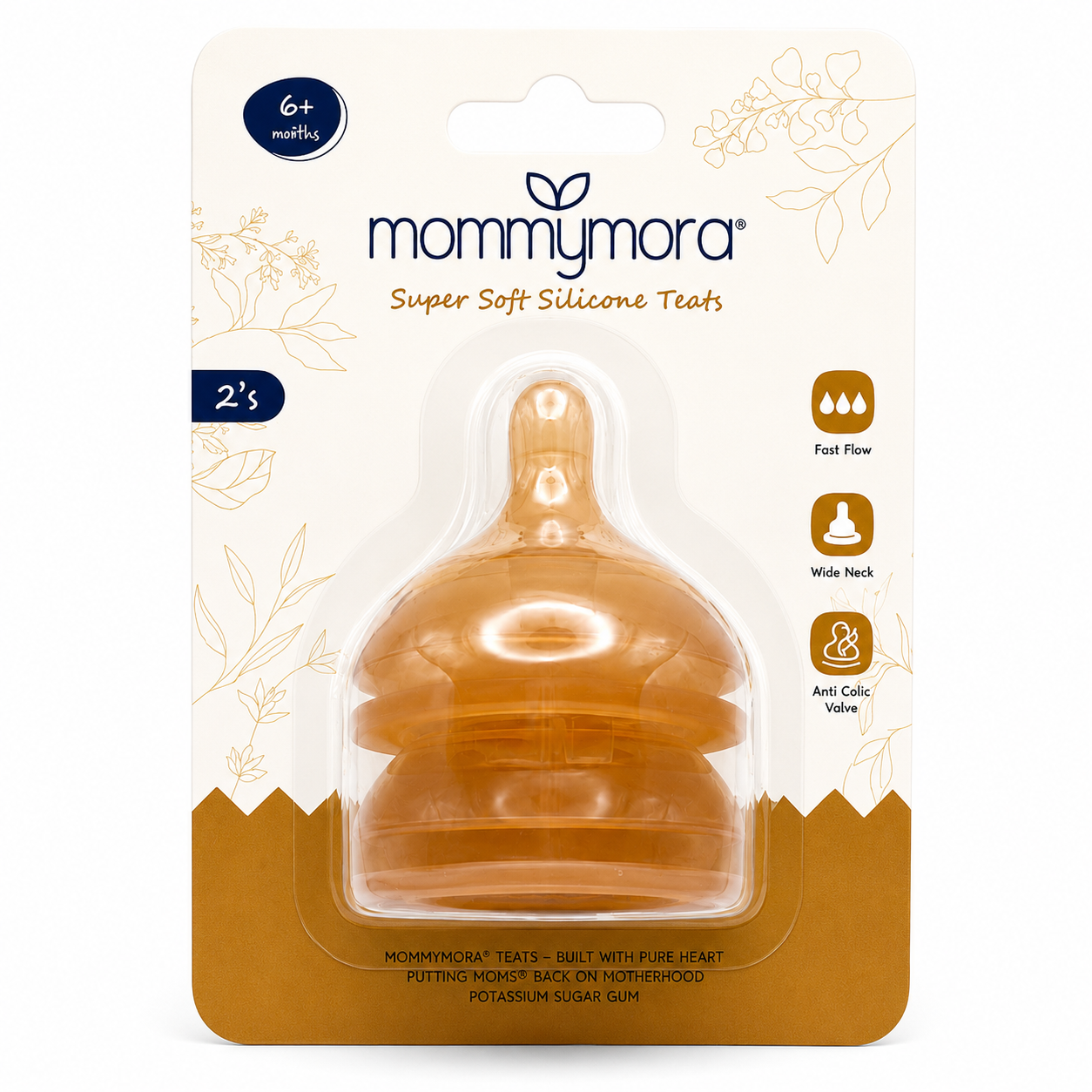MOMMYMORA SILICONE WIDE NECK SOFT TEAT 2PCS