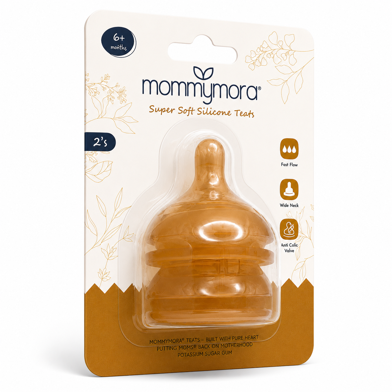 MOMMYMORA SILICONE WIDE NECK SOFT TEAT 2PCS