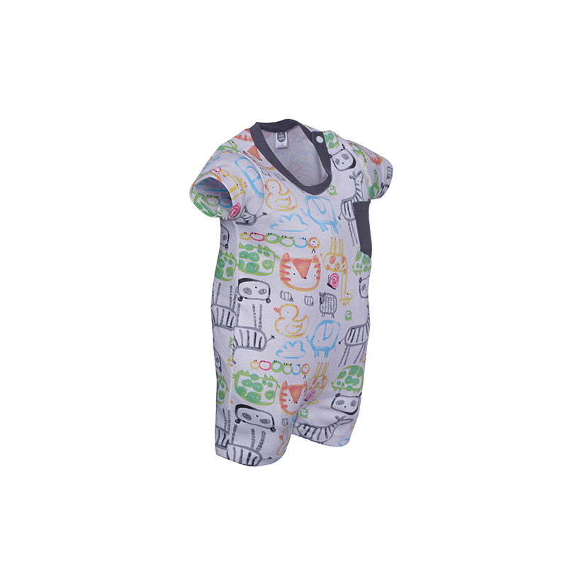 BABY HIPPO ROMPER (HFR0525-19014-0-6M)-Unisex-Dark Grey