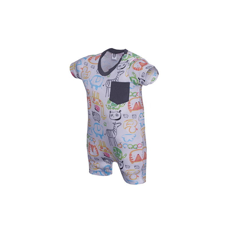 BABY HIPPO ROMPER (HFR0525-19014-0-6M)-Unisex-Dark Grey