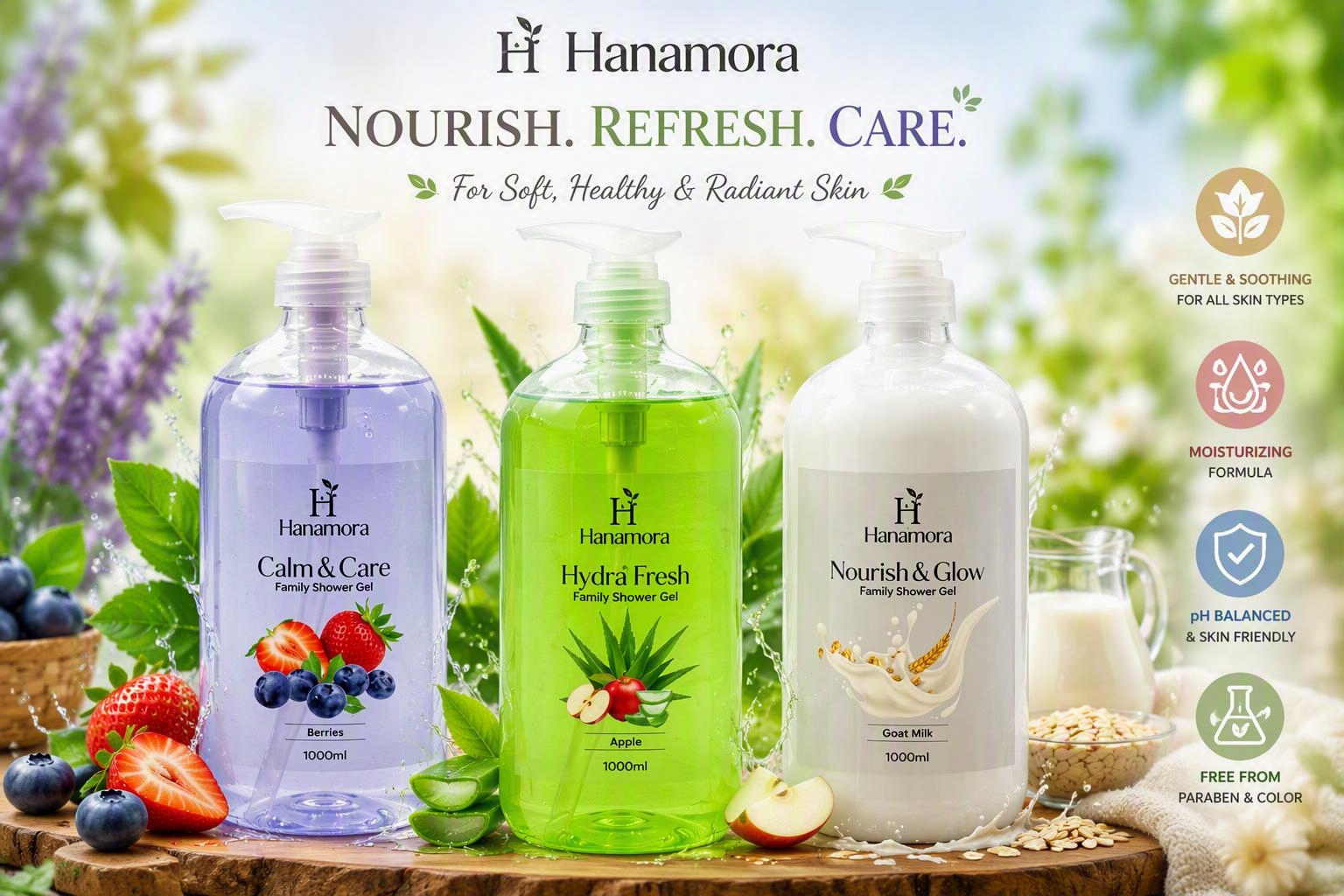 HANAMORA FAMILY SHOWER GEL 1000ML