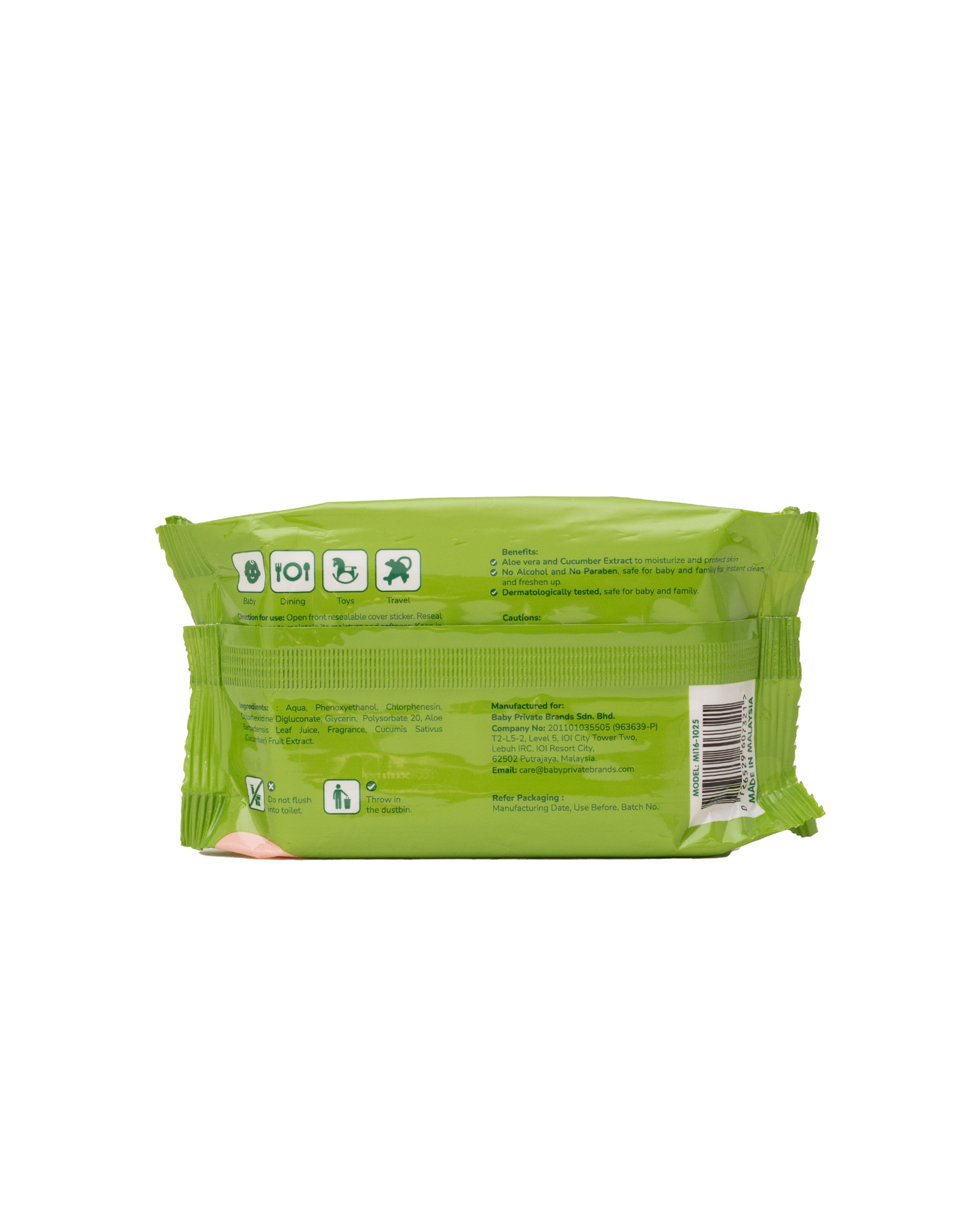 B.HIPPO WIPES 2X25S TRICERATOPS ( GREEN ) 