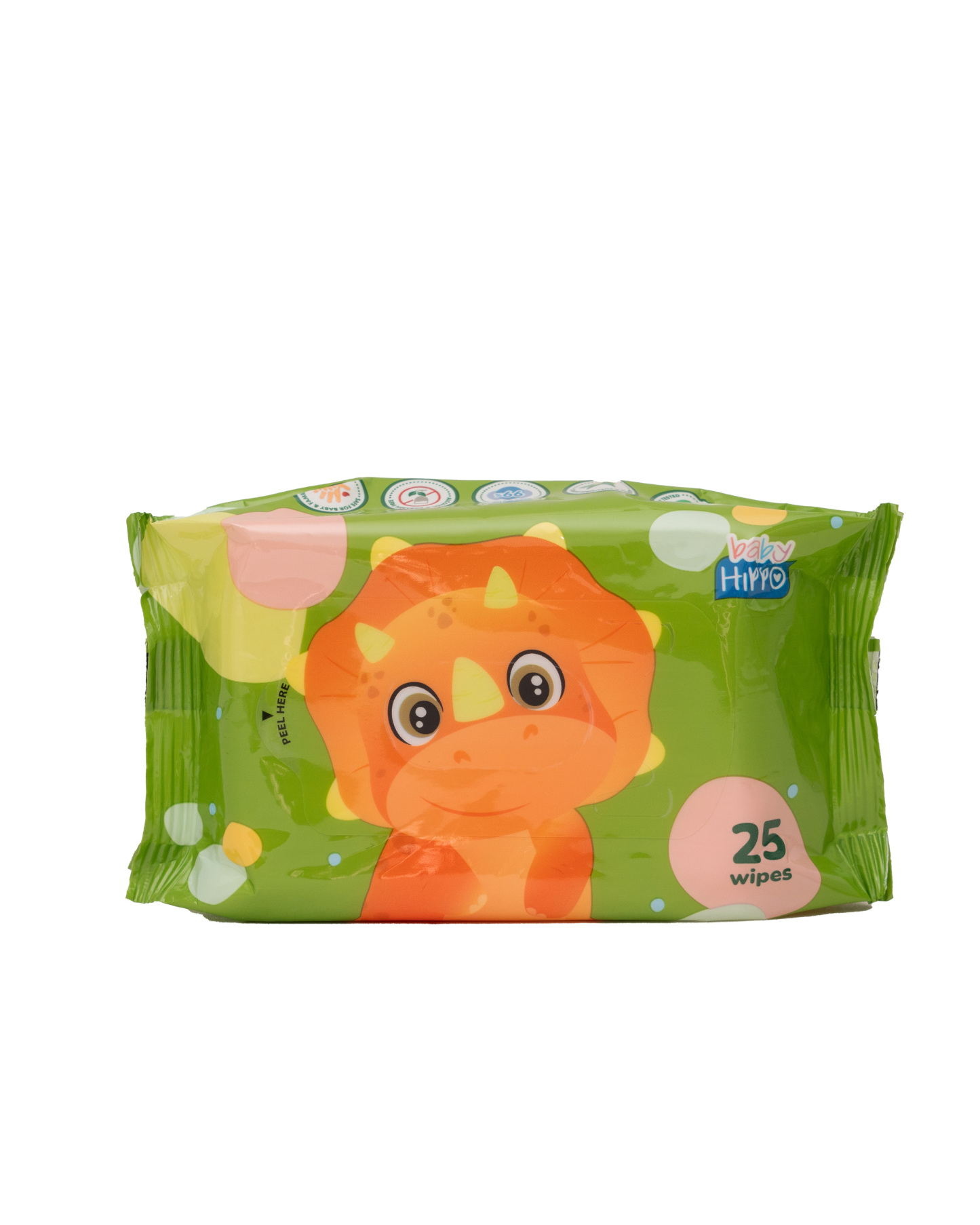 B.HIPPO WIPES 2X25S TRICERATOPS ( GREEN ) 