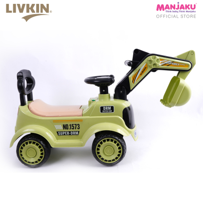 LIVKIN 808 KIDS EXCAVATOR RIDE ON CAR YELLOW / GREEN