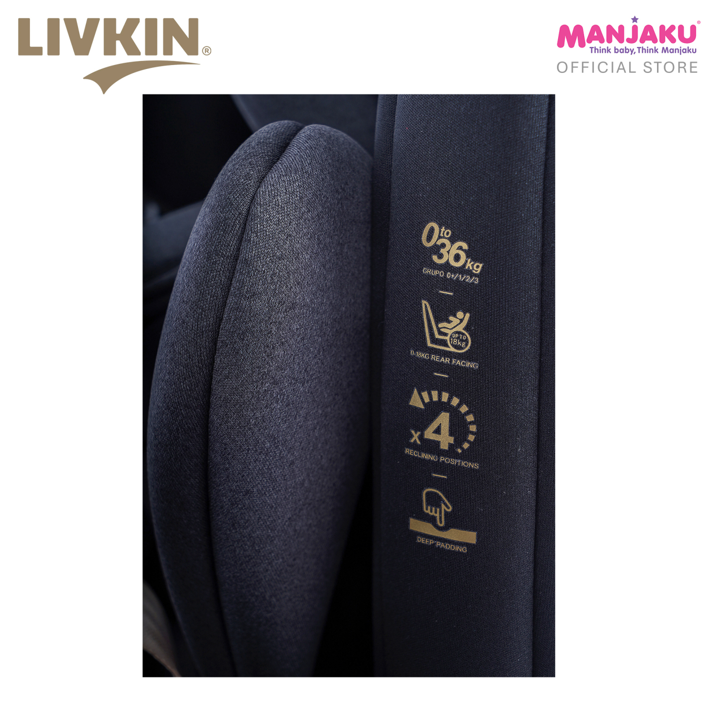 LIVKIN PLBS15 CAR SEAT BLACK GOLD