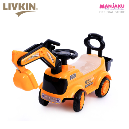 LIVKIN 808 KIDS EXCAVATOR RIDE ON CAR YELLOW