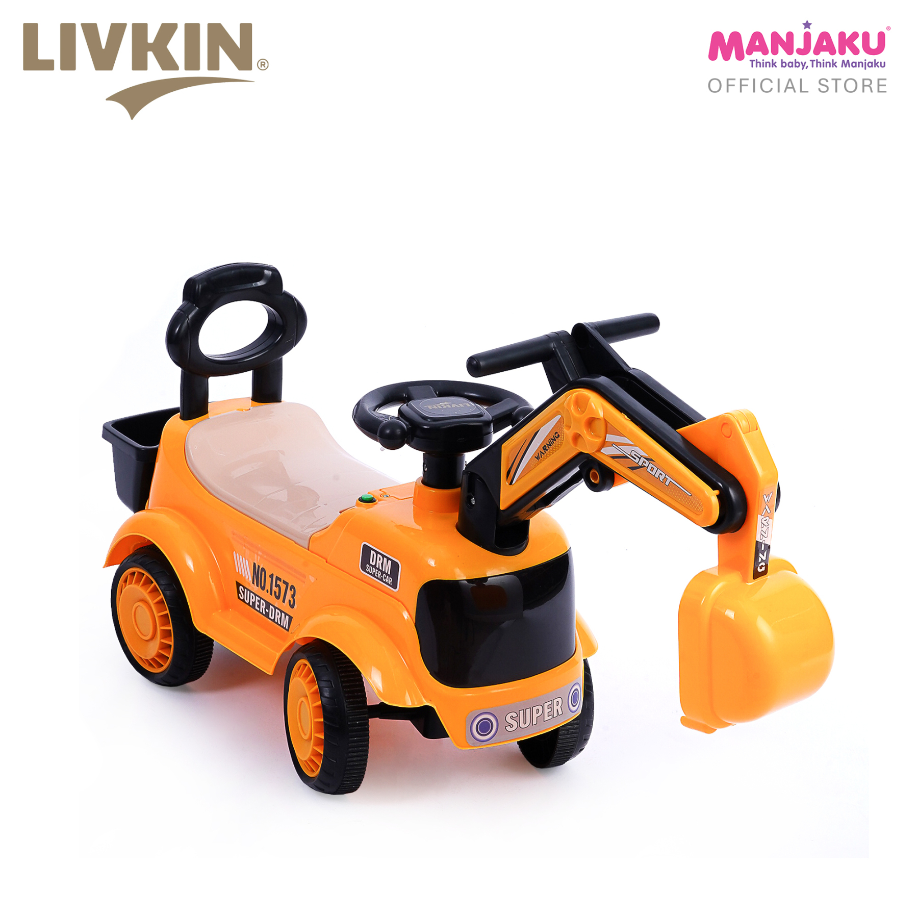 LIVKIN 808 KIDS EXCAVATOR RIDE ON CAR YELLOW