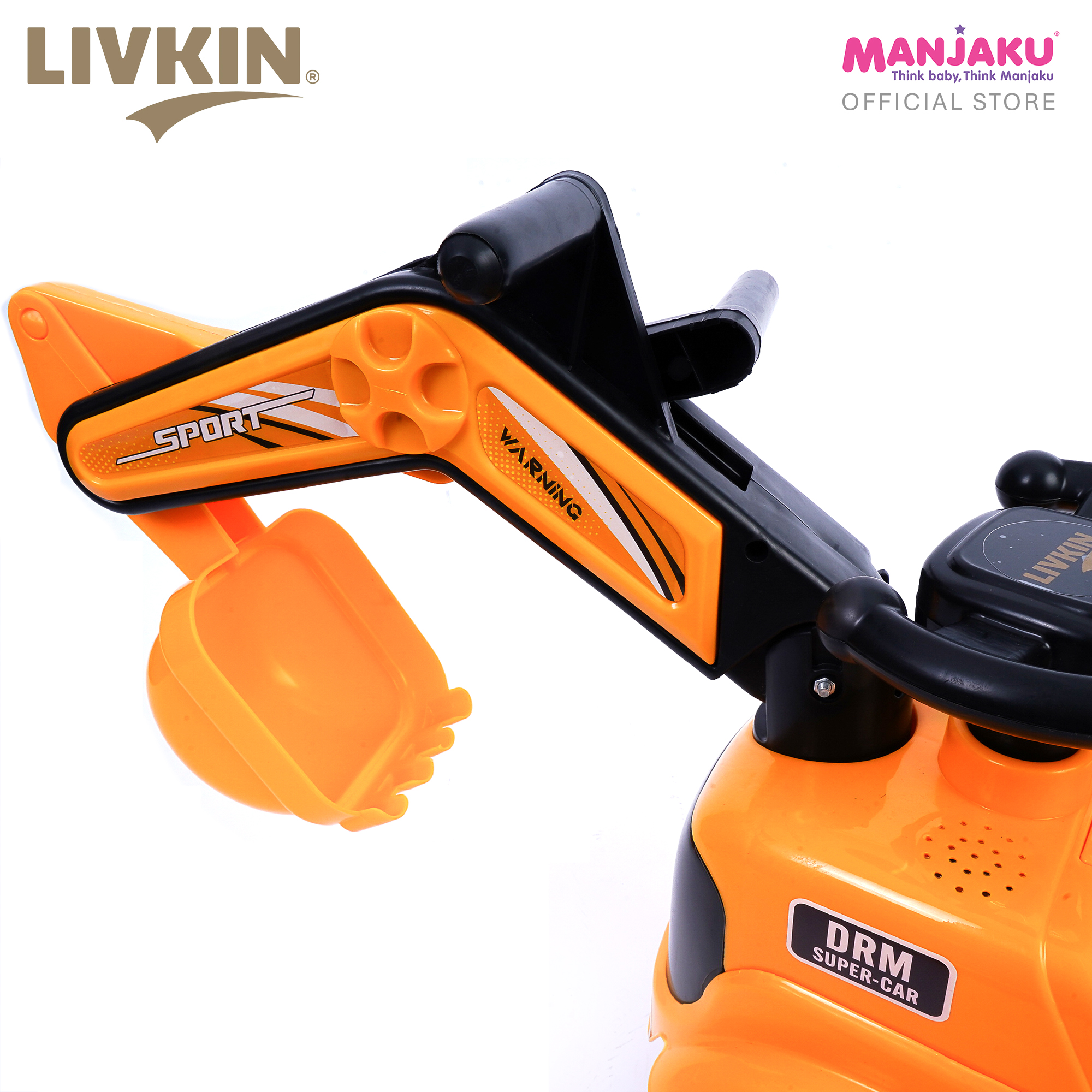 LIVKIN 808 KIDS EXCAVATOR RIDE ON CAR YELLOW