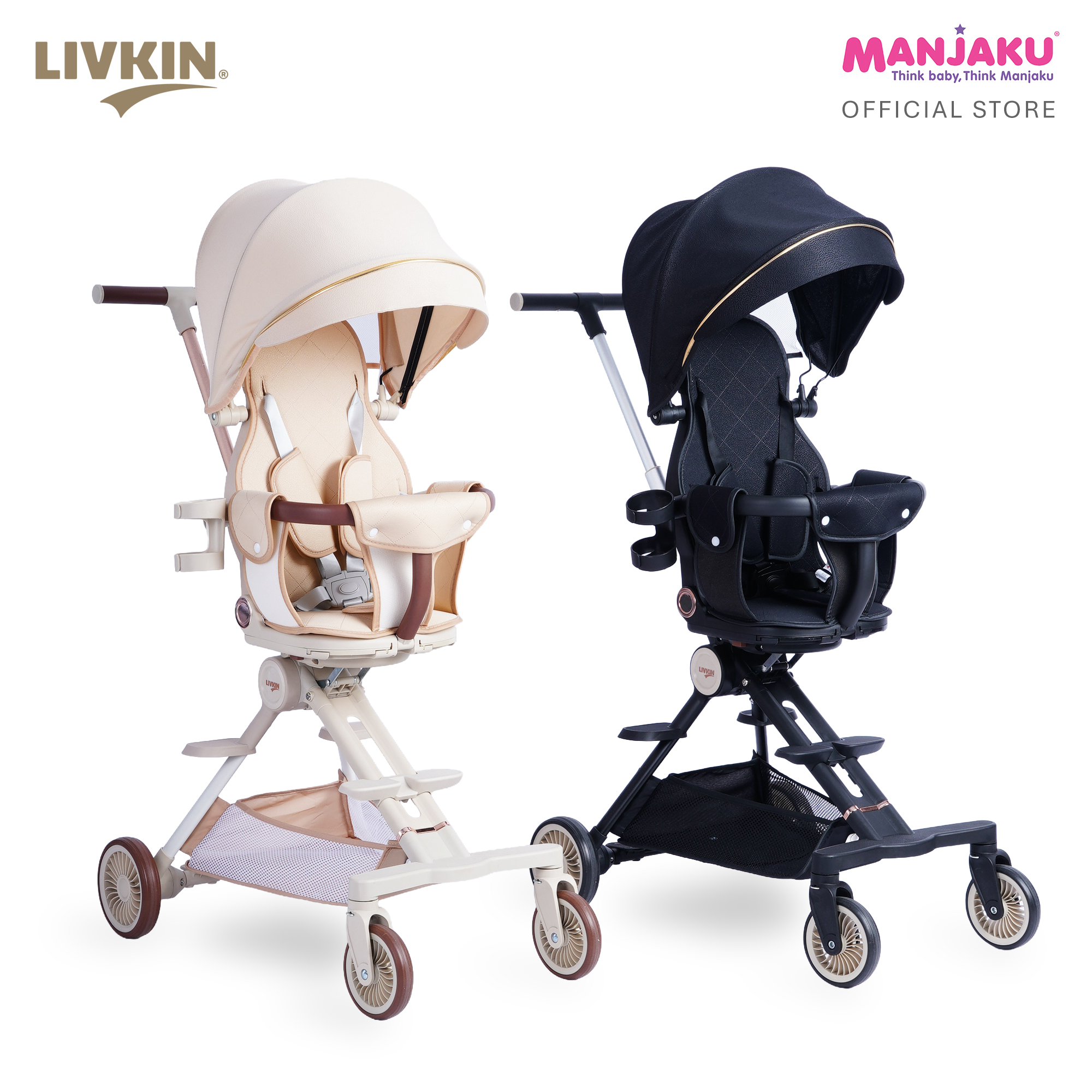 LIVKIN TE5 MAGIC STROLLER 2 WAY FACING BLACK / CREAM