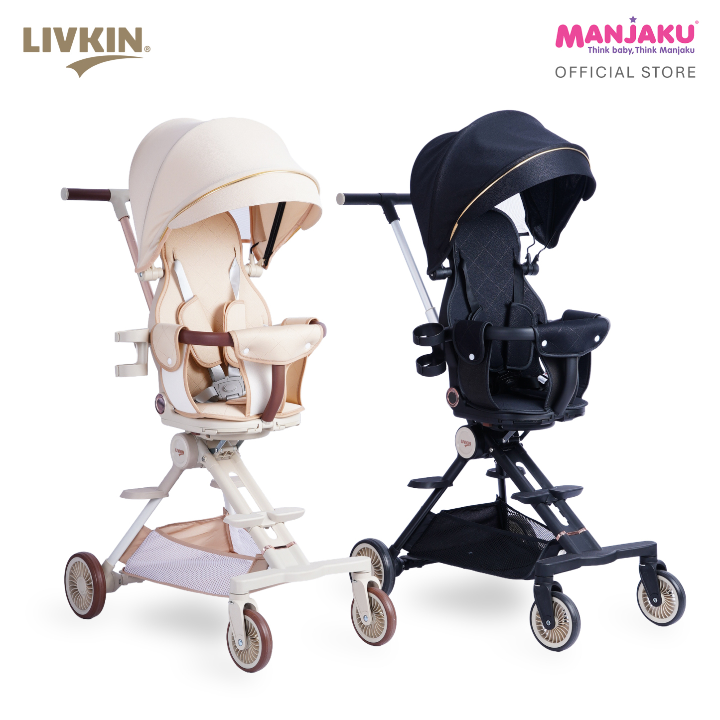 LIVKIN TE5 MAGIC STROLLER 2 WAY FACING BLACK / CREAM