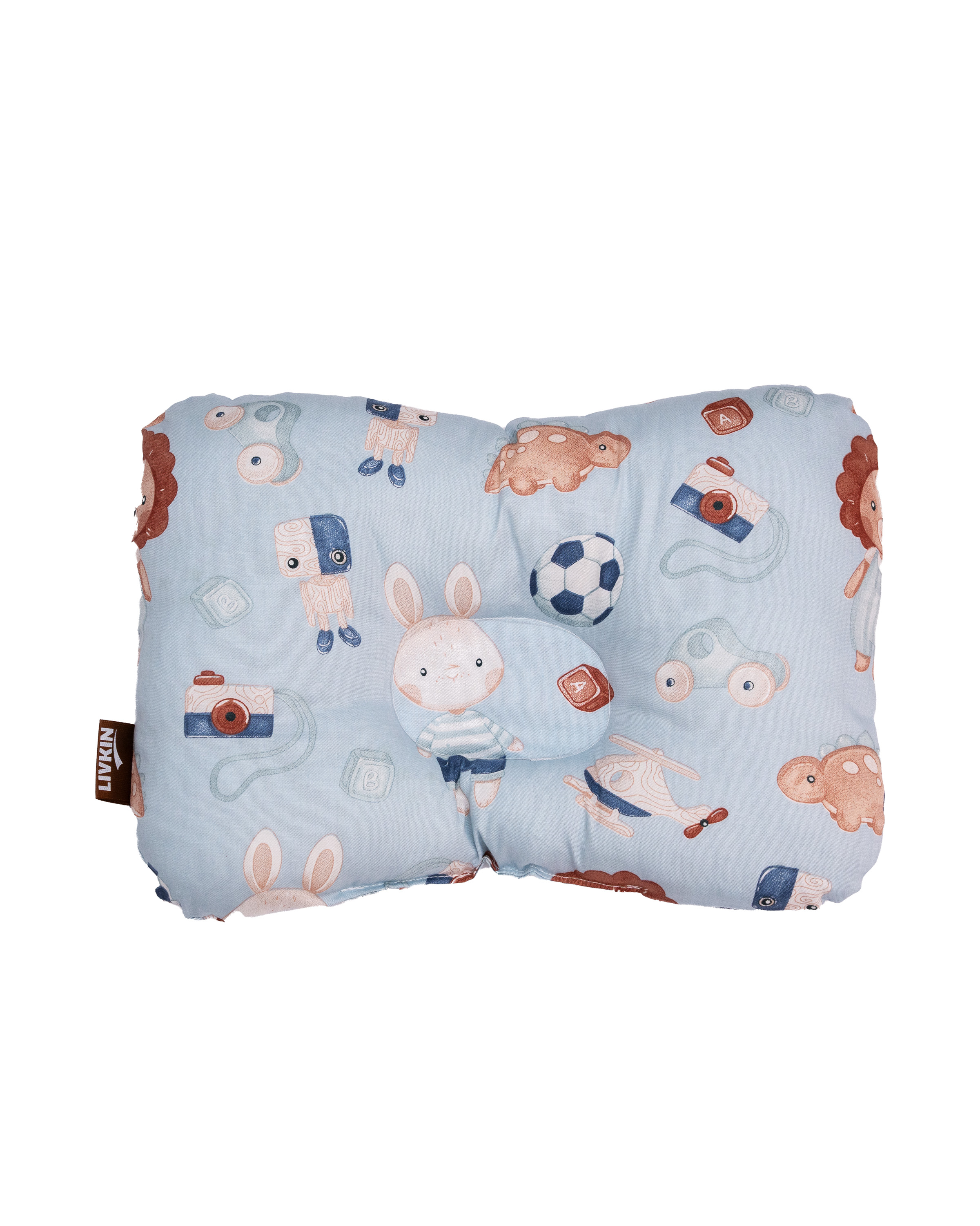 LIVKIN NEW BORN DIMPLE PILLOW  BLUE / PINK 