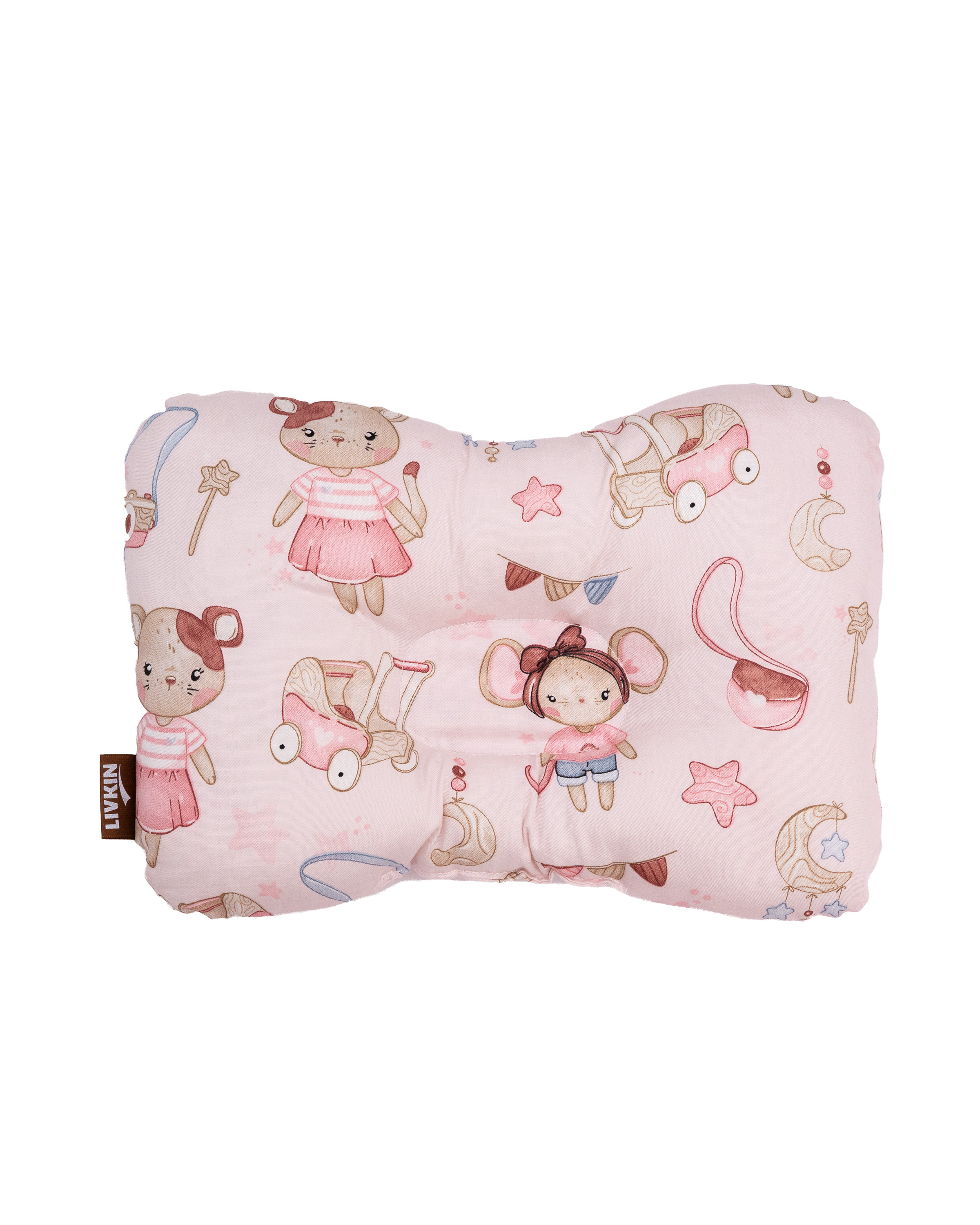 LIVKIN NEW BORN DIMPLE PILLOW  BLUE / PINK 