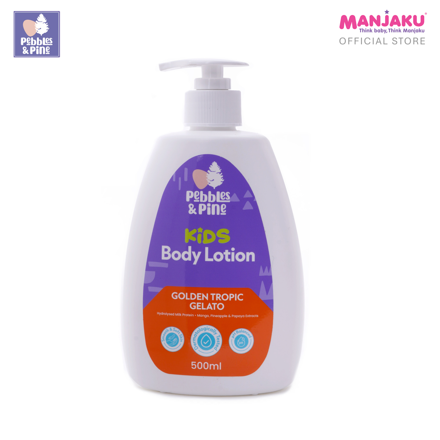 PEBBLES & PINE KIDS BODY LOTION GLDN TROPIC GELATO 500ML