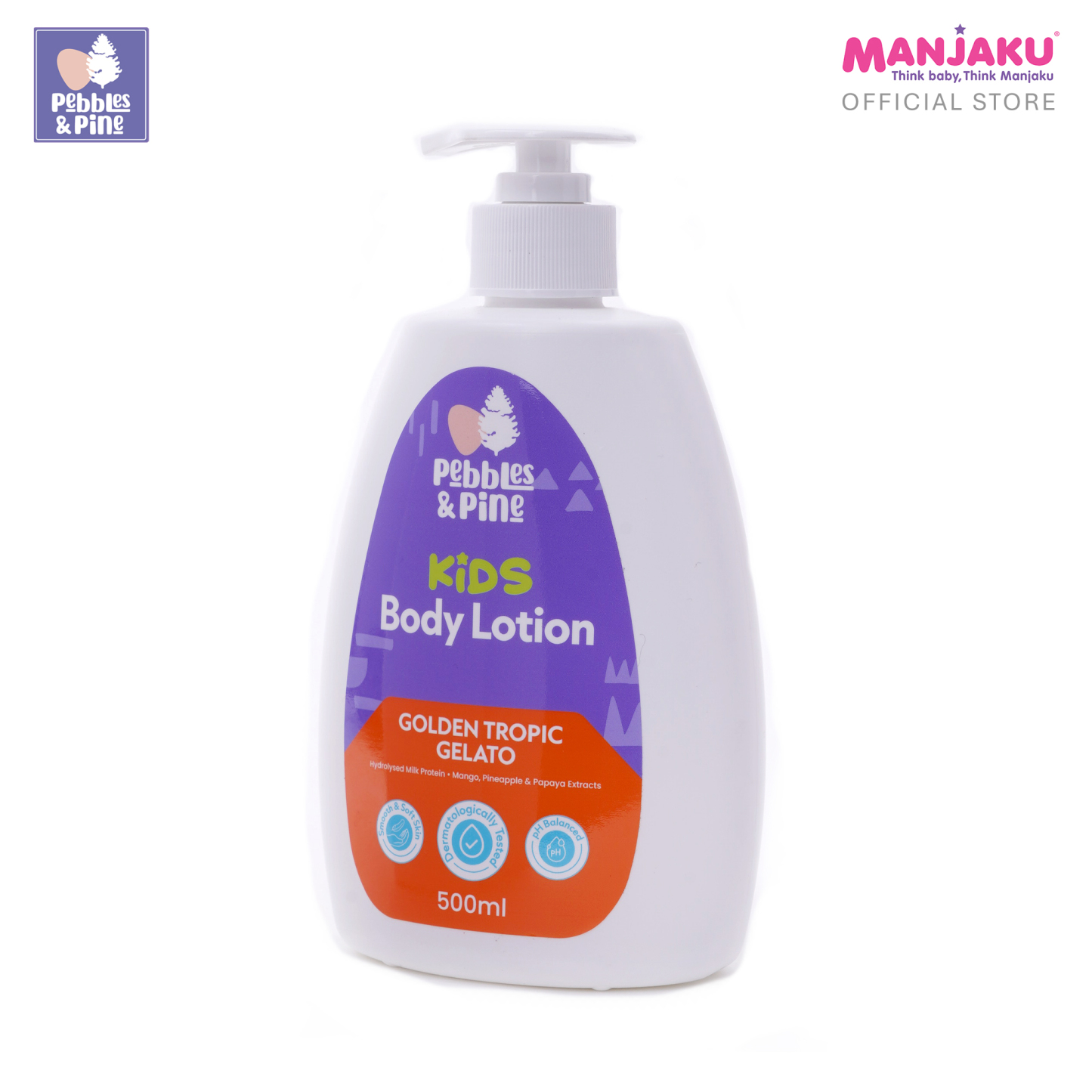 PEBBLES & PINE KIDS BODY LOTION GLDN TROPIC GELATO 500ML