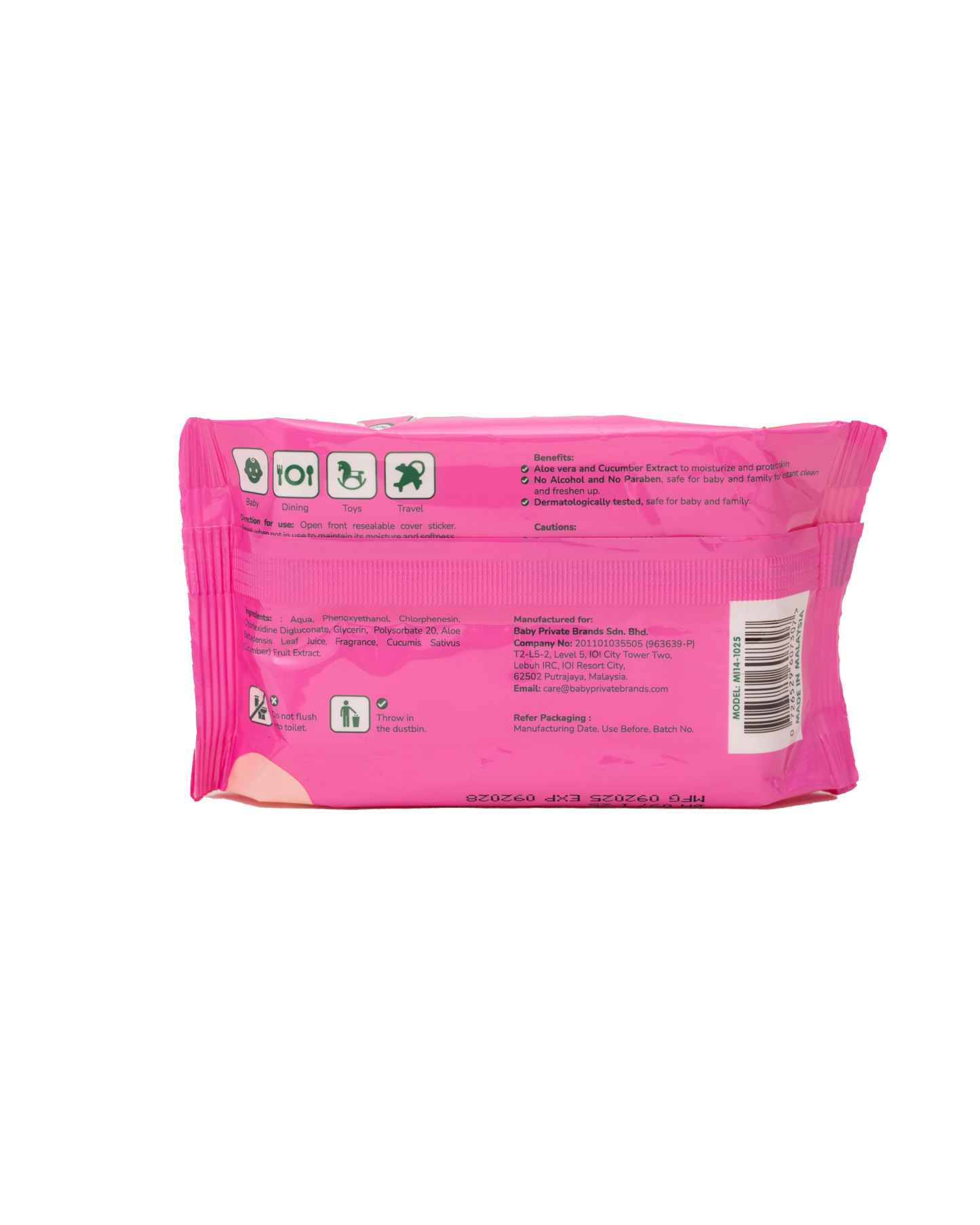 B.HIPPO WIPES 2X25S TYRANNOSAURUS REX ( PINK )