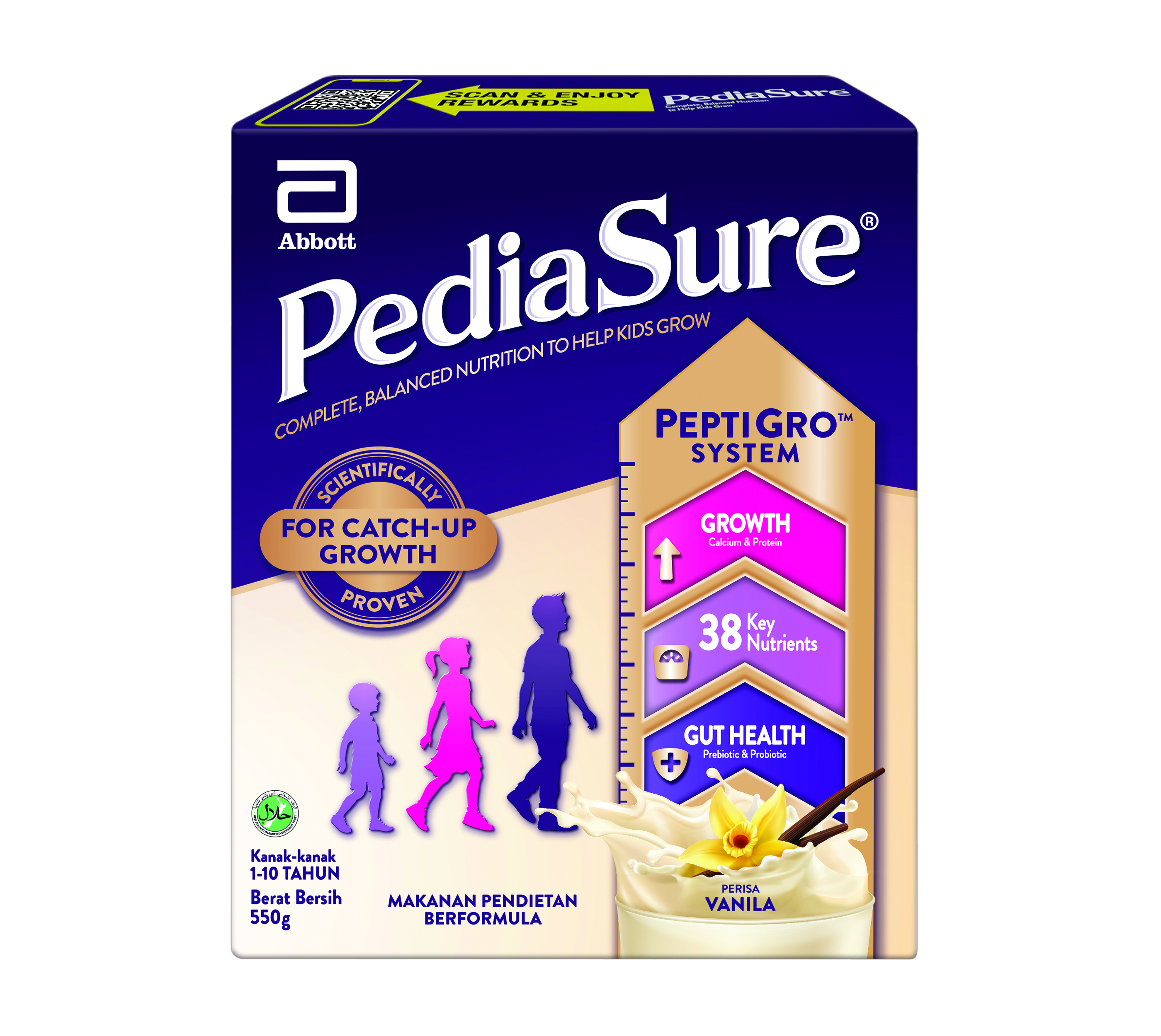 PEDIASURE OHT VANILLA 550G BIB (NEW)