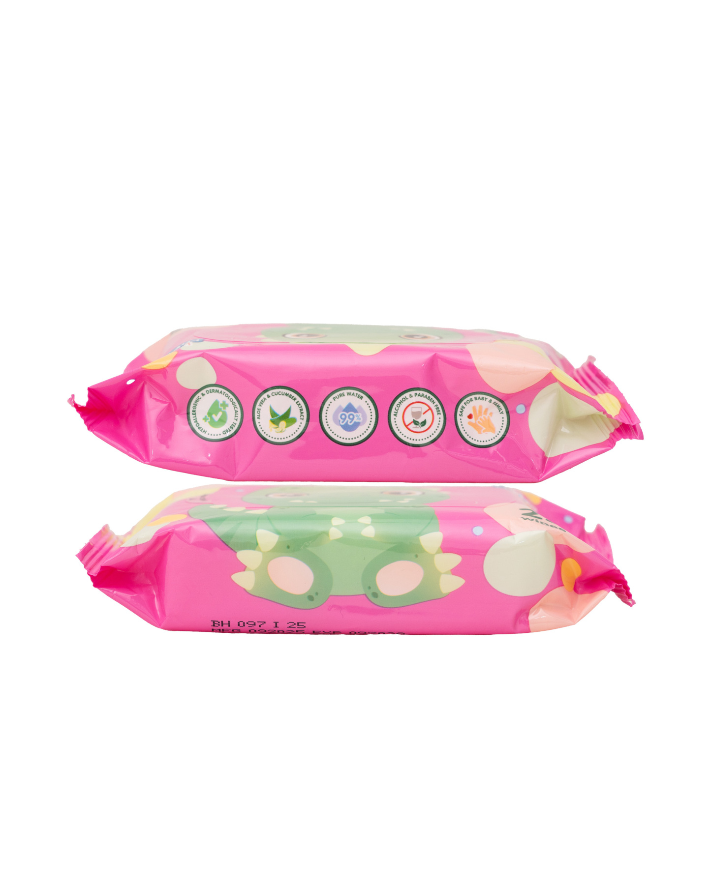 B.HIPPO WIPES 2X25S TYRANNOSAURUS REX ( PINK )