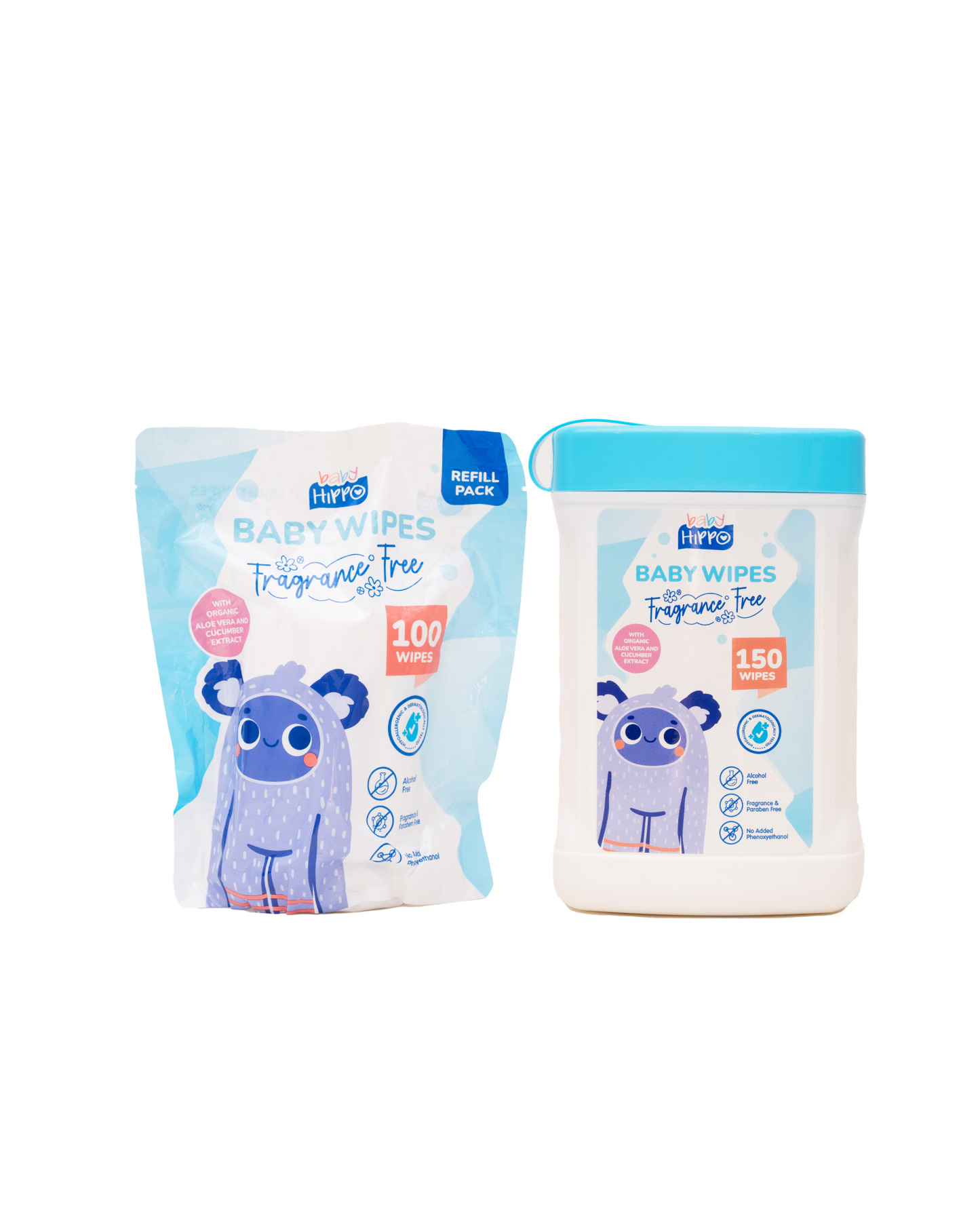 B.HIPPO B.WIPES 150S CAN+100S REFILL FRAGRANCE FREE