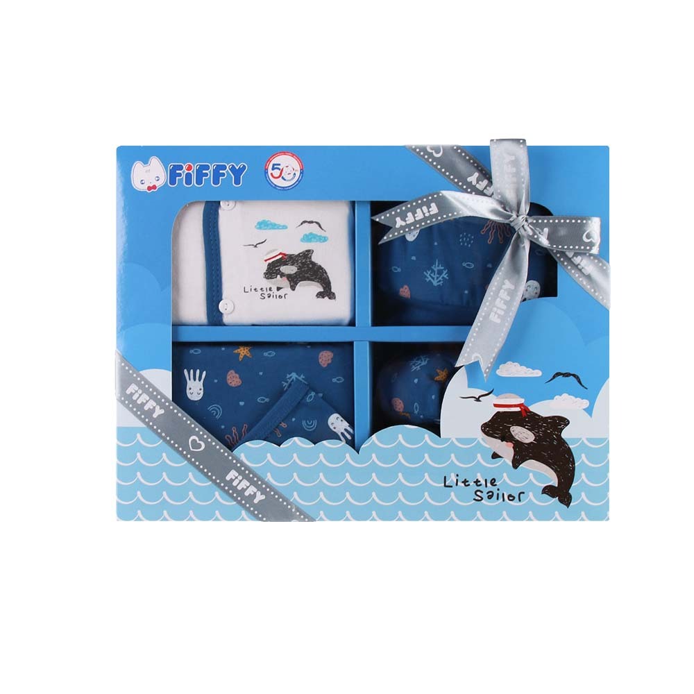 FIFFY Boy Gift Set (98-07-013) - Blue -0-3 Months