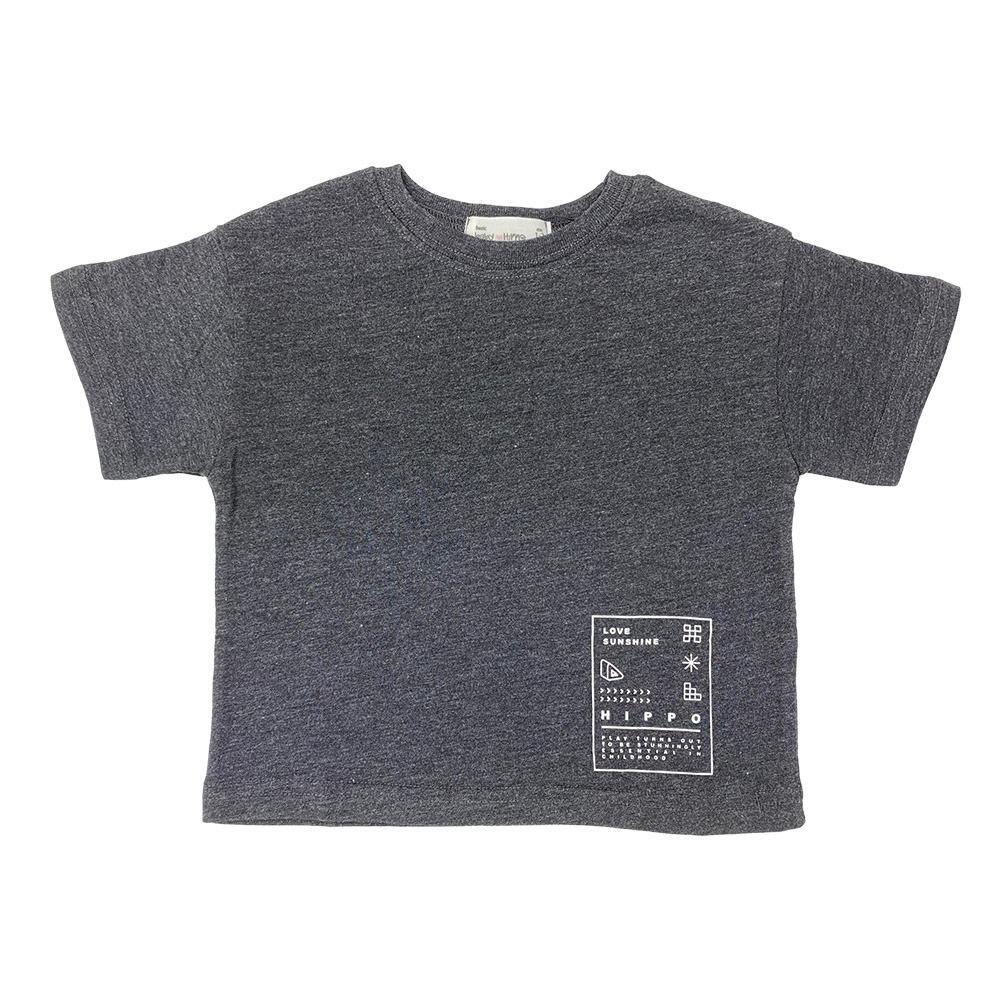 Kemeja-T Baby Hippo Lengan Pendek Tops Kasual ( HTT0125-10003 - Black )