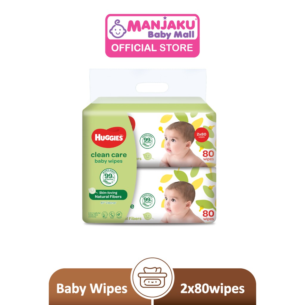 HUGGIES BABY WIPES 80'SX2