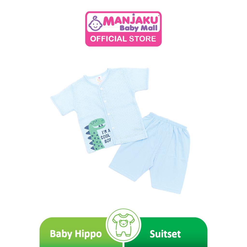 Baby Hippo Unisex Basic Essential Collection Eyelet set - Blue (HBS012