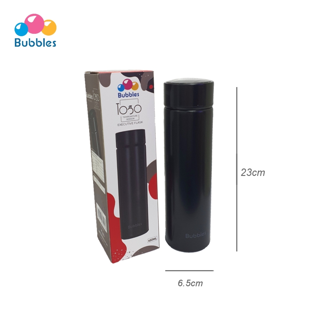 Bubbles Togo Temperature Sensor Executive Flask (Black) 450ml