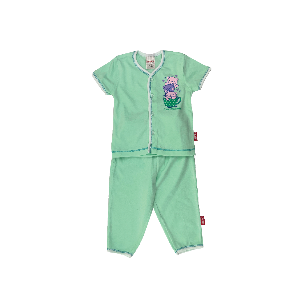 BEBE SS TEE W L/PANTS(CBN2130202-GRN-0M)