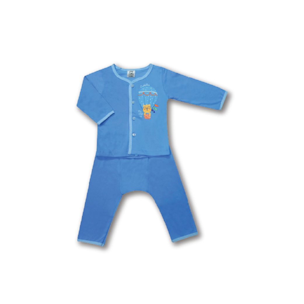 CUDDLES BABY SUIT(BSW1003-BLU-6M)