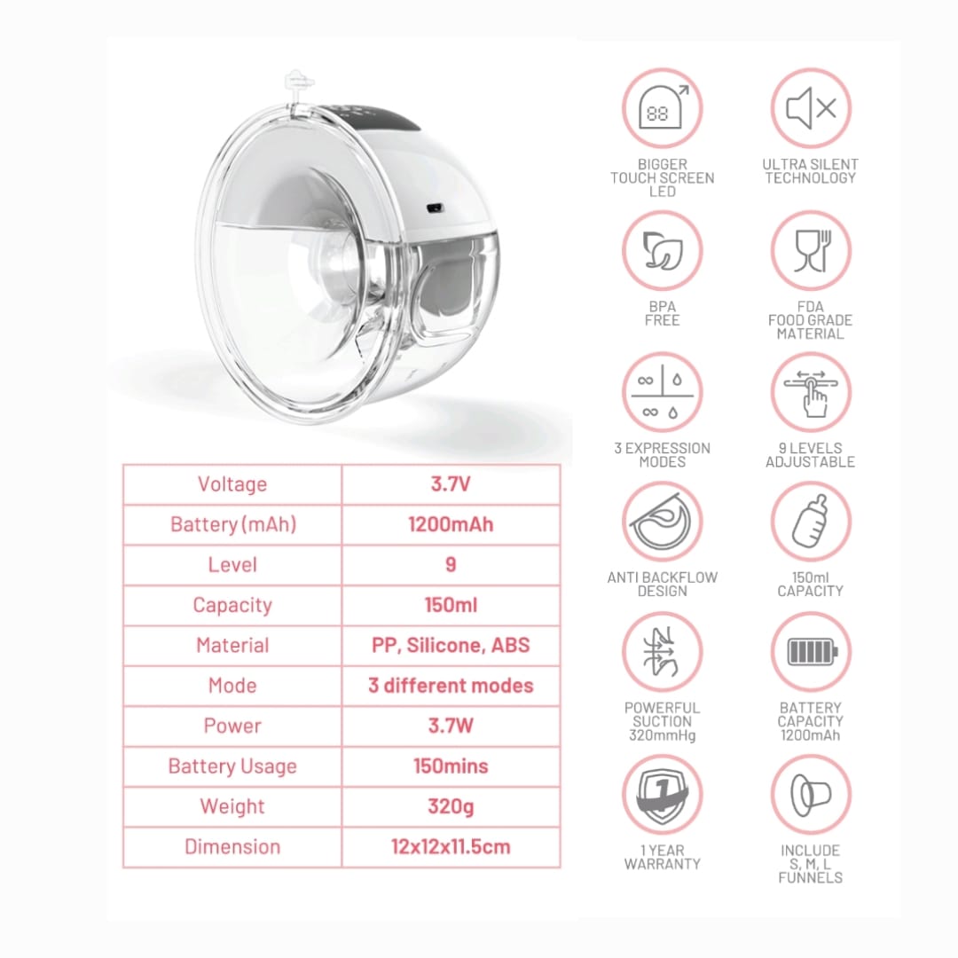 Bubbles L9 Wearable Electric Breast Pump (BUB0026)