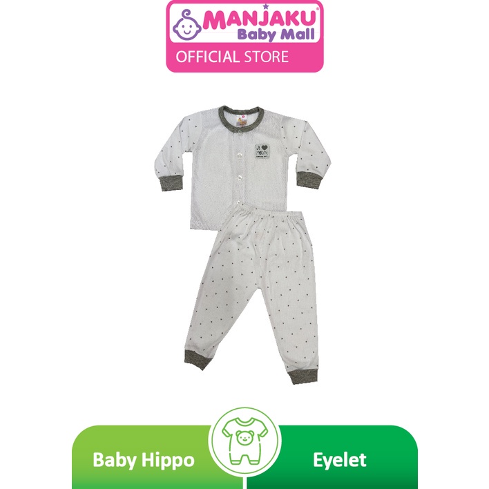 Baby Hippo Unisex Basic Essential Collection Eyelet set - White (HBS10