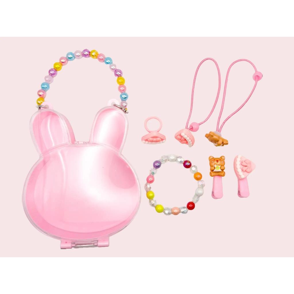 Baby Hippo Girl Accessories Gift Box - Rabbit Pink