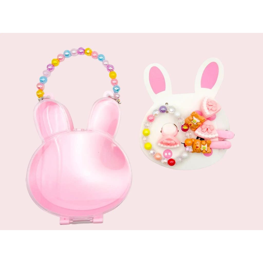 Baby Hippo Girl Accessories Gift Box - Rabbit Pink