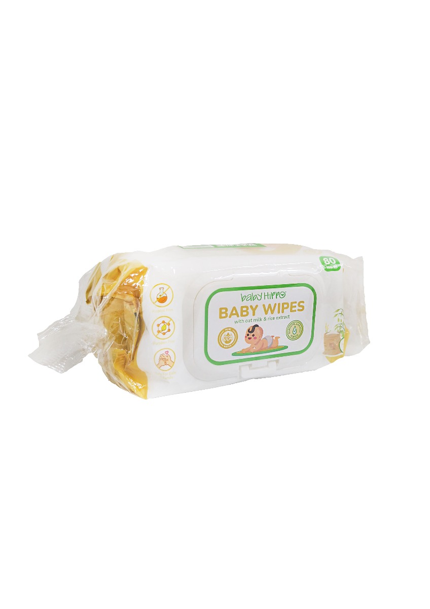 Baby Hippo Baby Wipes Milk - 2x80s