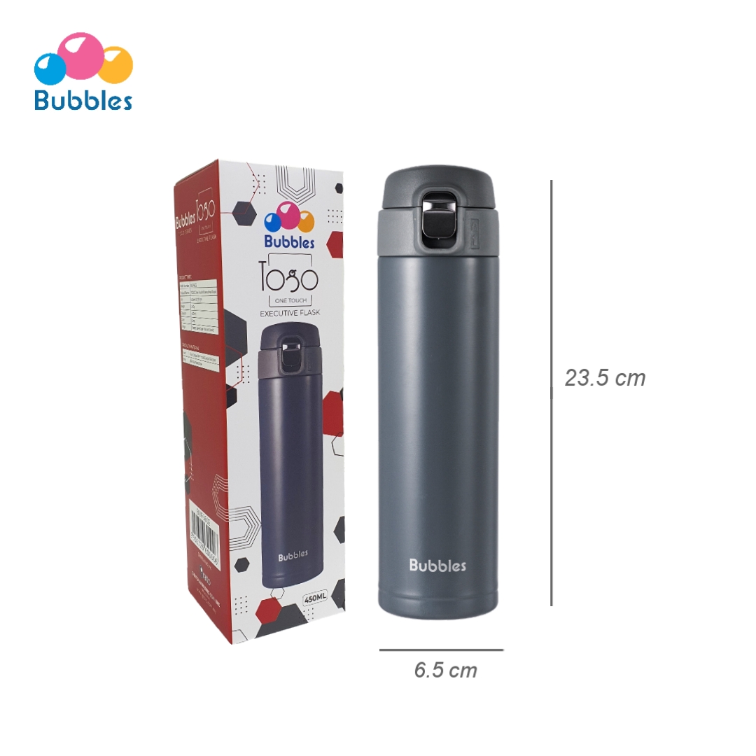 Bubbles Togo Temperature Sensor Executive Flask (Grey) 450ml