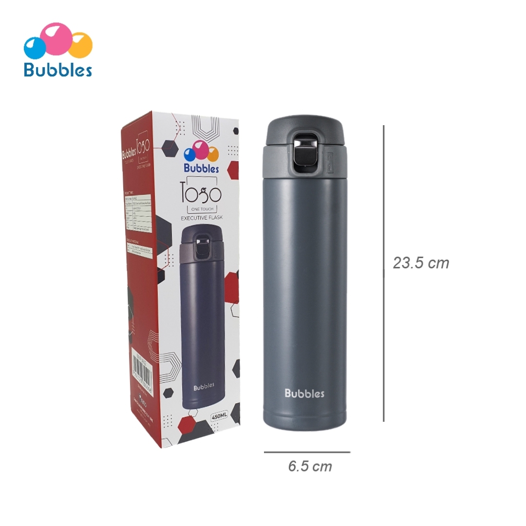Bubbles Togo Temperature Sensor Executive Flask (Grey) 450ml
