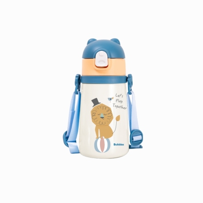 Bubbles Togo 2in1 Stainless Steel Straw Bottle (Lion) 360ml