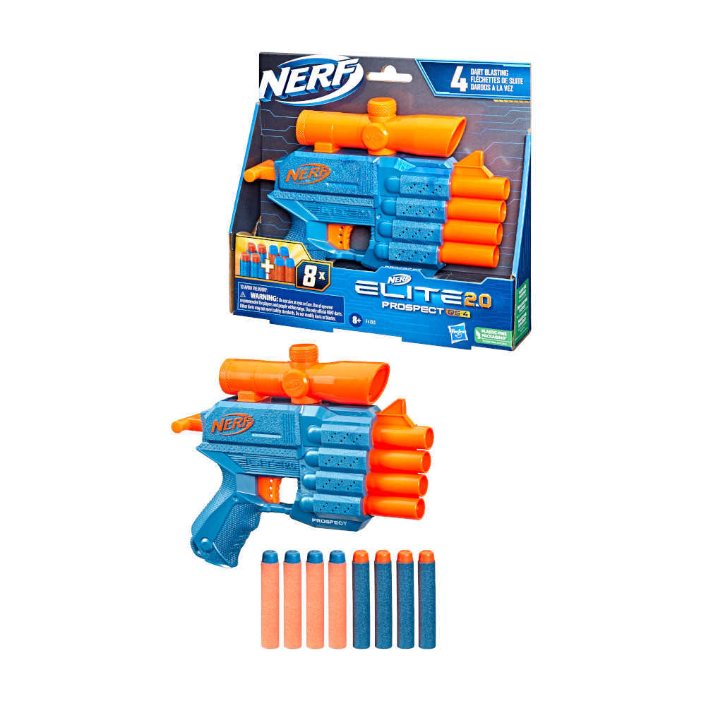 Nerf Elite 2.0 Prospect QS4 Dart Blaster With 8 Darts Toy Gun (Model:F4190)