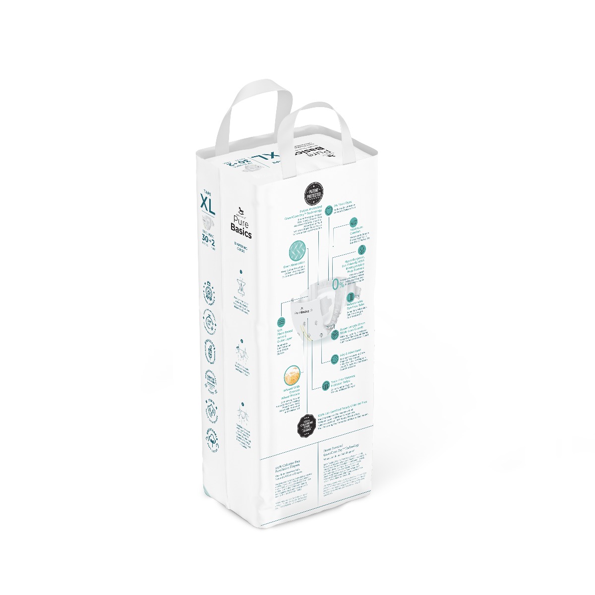 Applecrumby PureBasics Tape Diapers - XL30