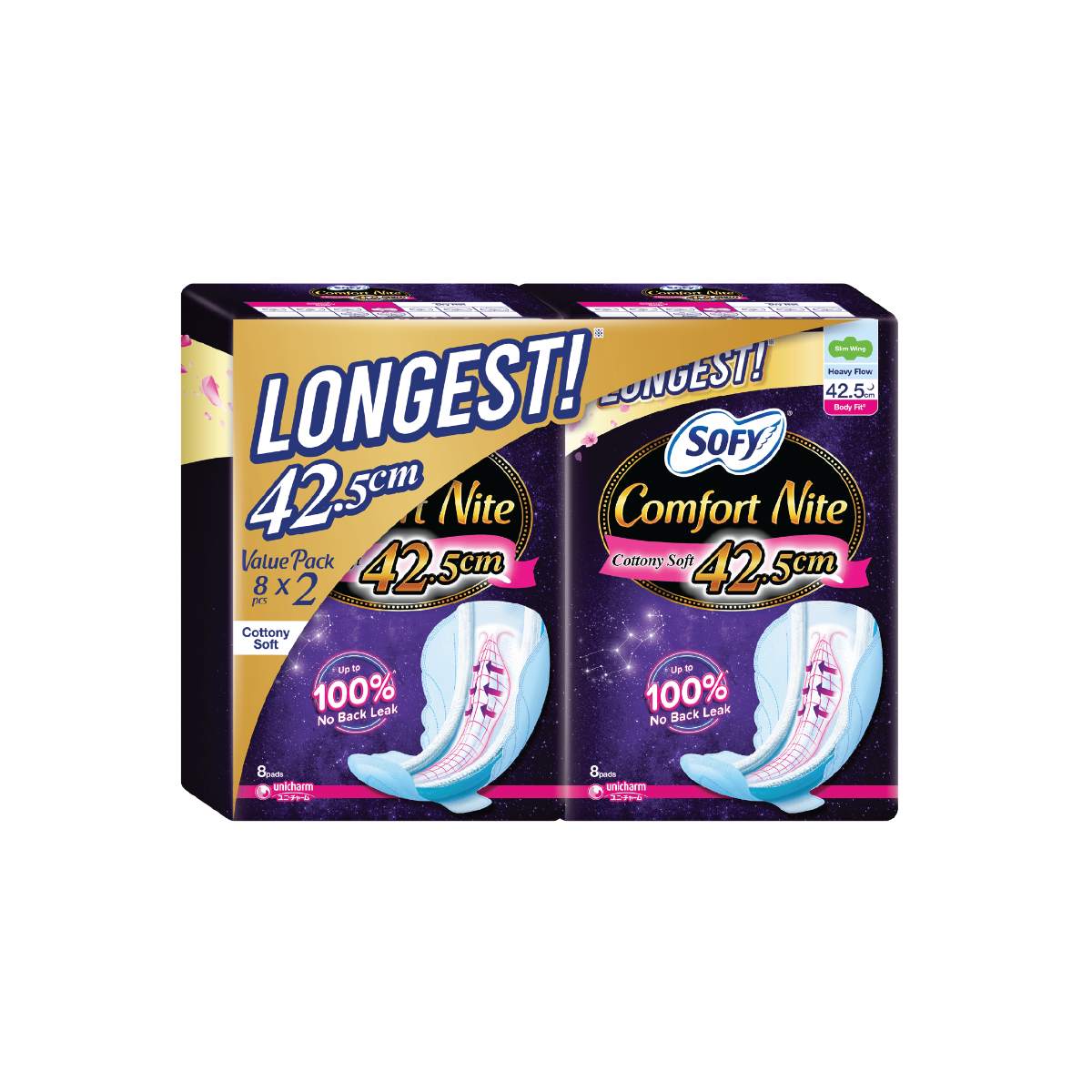 Sofy Bodyfit Nite 42.5CM Twinpack - 8 pcs x 2