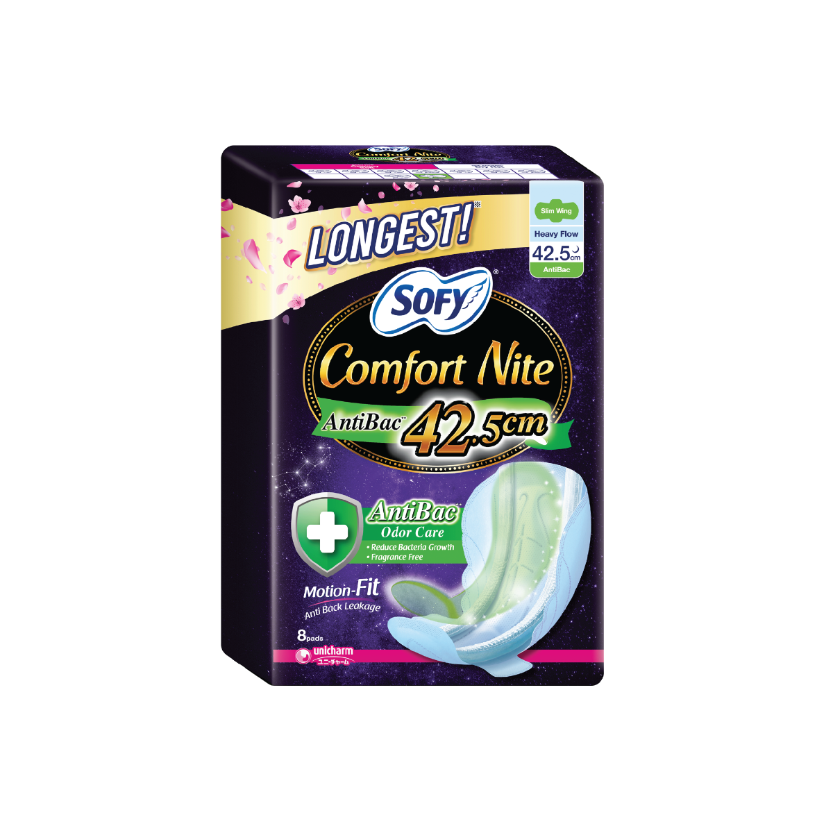 Sofy Bodyfit Nite 42.5CM Anti Bactetial - 8 pcs