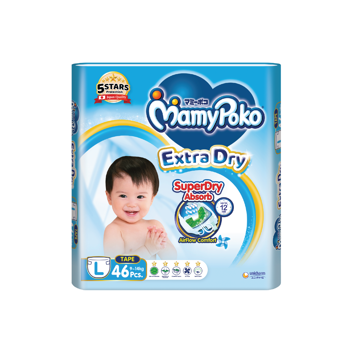 Mamypoko Extra Dry Tape Super Jumbo - M/L/XL