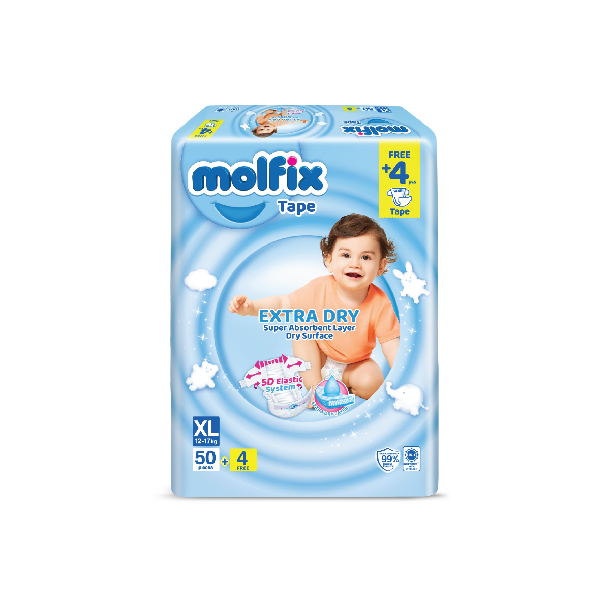 Molfix Extra Dry Super Jumbo Pack (S82/M74/L62/XL50/XXL40)