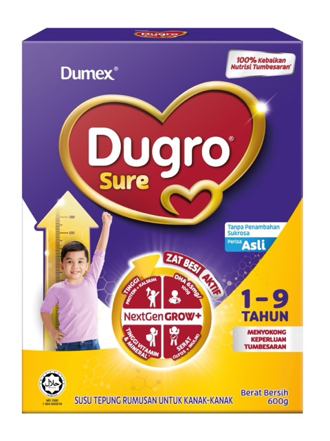 Dumex Dugro Sure Original/Asli Tailored Nutrition Milk Formula 600G