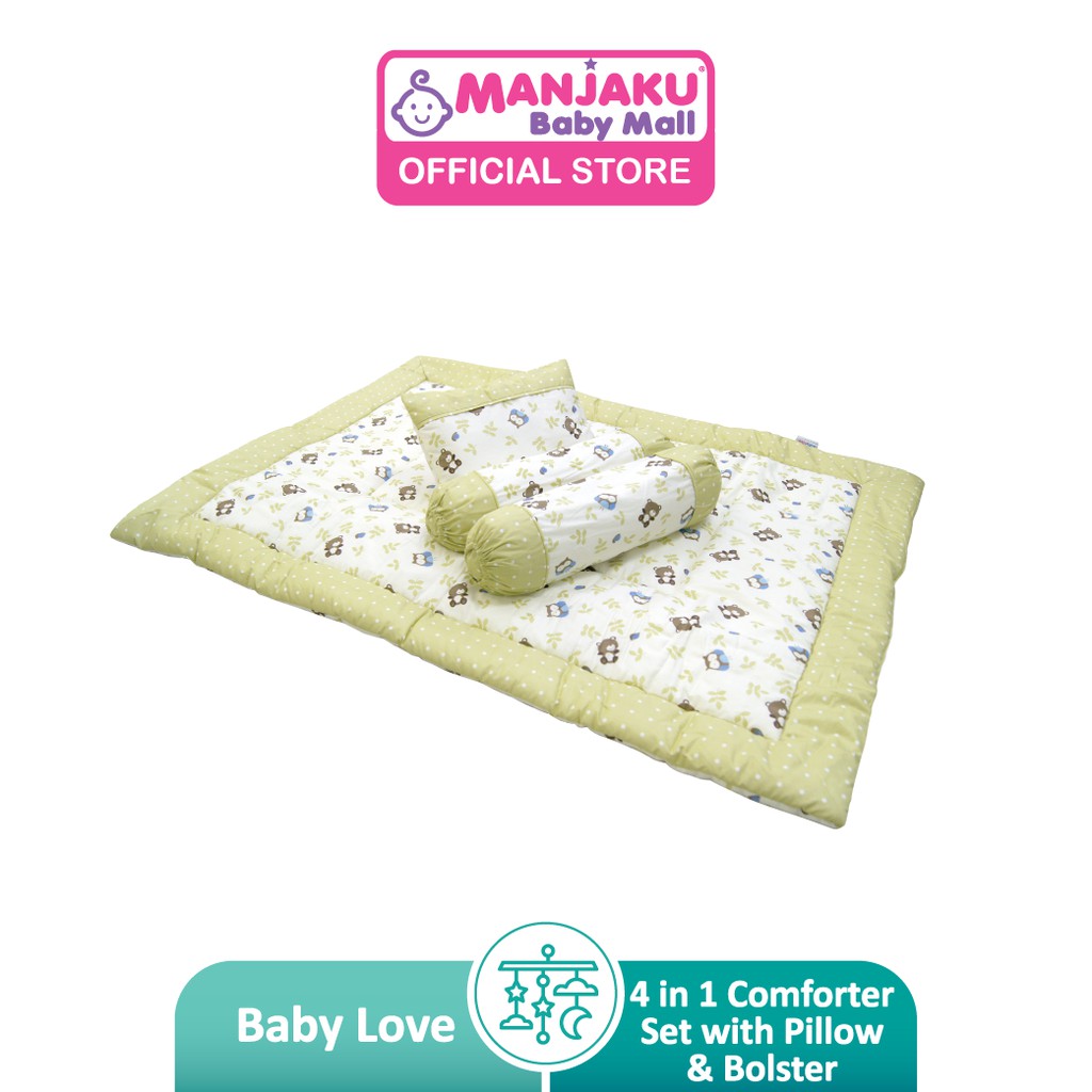 Baby Love Premium 4 in 1 Comforter Set with Pillow & Bolster - Captain Blue (Model: 4910)